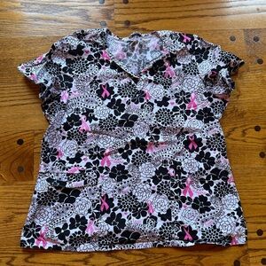 Women’s XL (fits like a large) breast cancer awareness scrub top